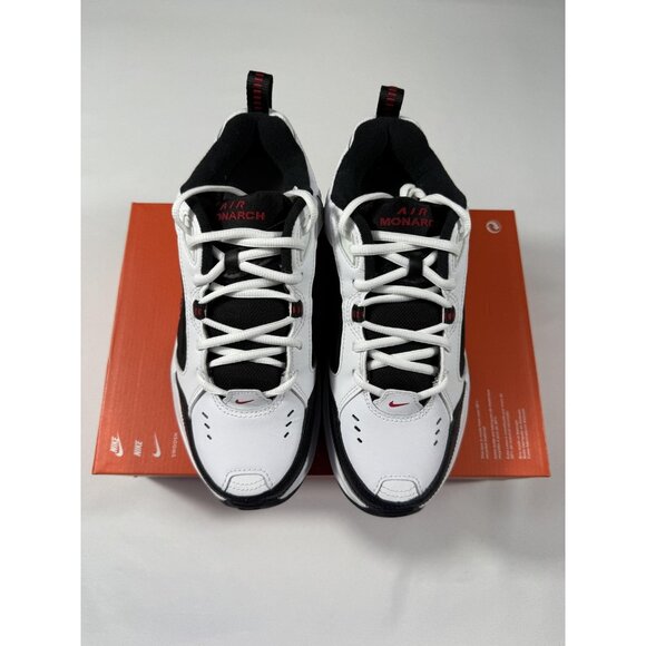 New Nike Air Monarch IV Shoes Mens White Black Red Size 7 Running 415445 101 - Picture 2 of 10